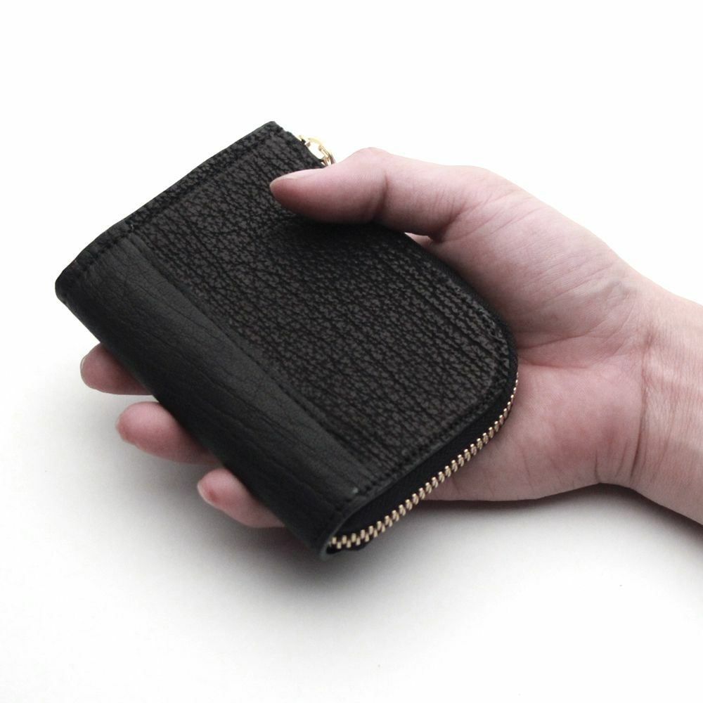 L字ファスナー ショートウォレット シャーク（サメ革）│メンズ革小物