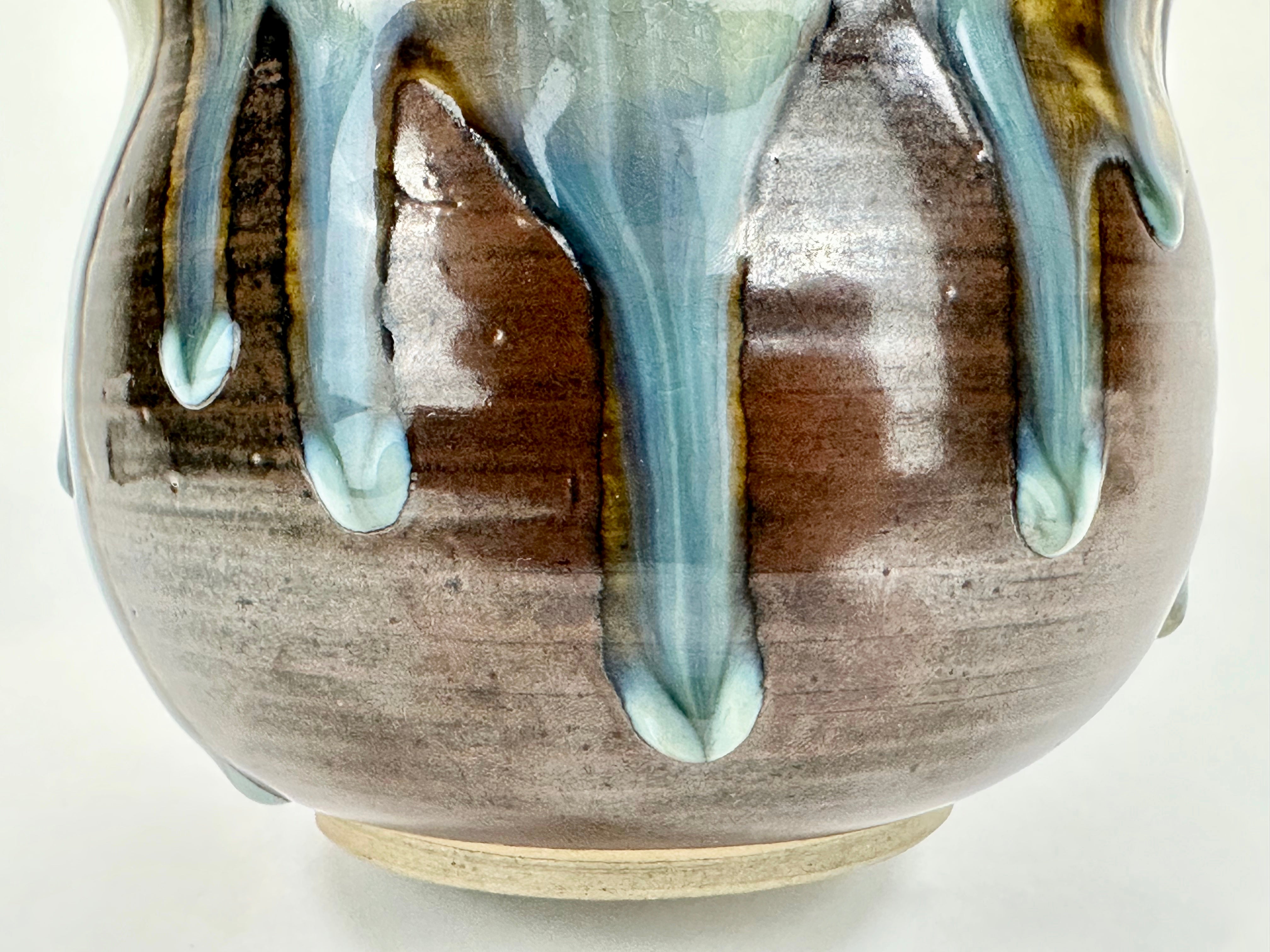 Vintage Japanese Shigaraki Mizusashi Water Vessel for Tea Ceremony