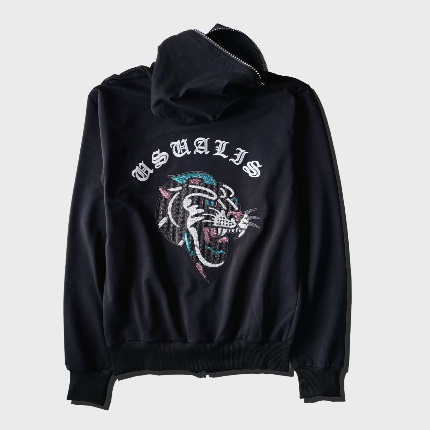 USUALIS Swarovski Full Zip Parka (BLACK PANTHER) «USUALIS|メンズ