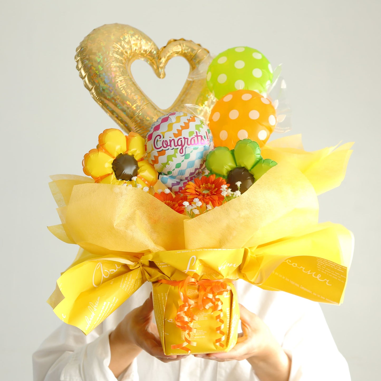 バルーンギフト卓上タイプ｜Congratulations!キャンディフラワー