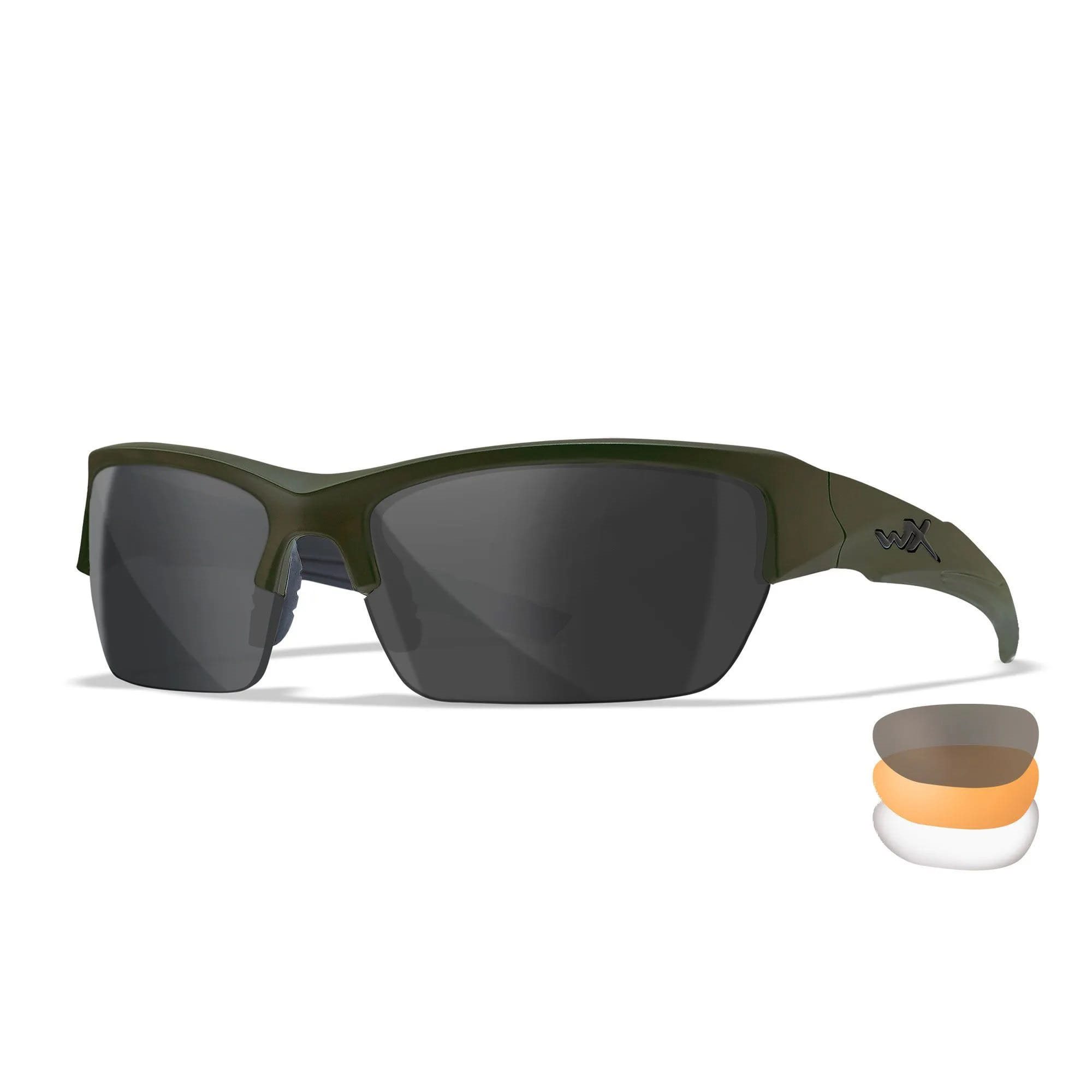 WILEY X tactical sunglasses WX VALOR set 3 lenses OLIVE frame