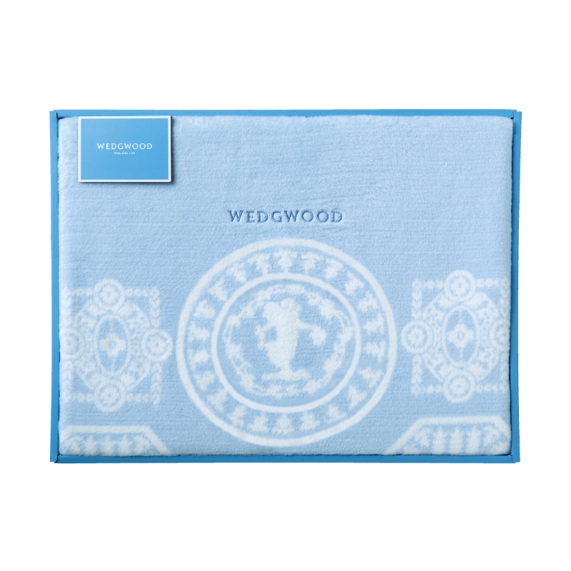 ウェッジウッド 綿毛布（毛羽部分） （シングル）140×200cm ブルー