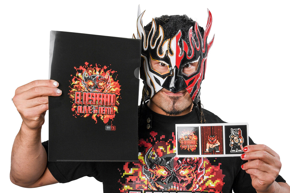 エル・デスペラード「dotswrestler」クリアファイル＆ステッカー3枚1