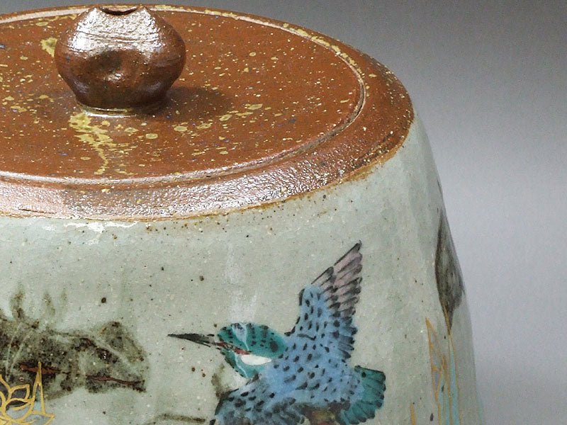 九谷焼【谷敷正人作】花菖蒲 水指 – 漆陶舗あらき 輪島塗 九谷焼 山中