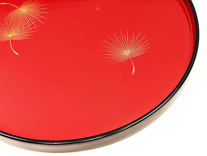 輪島塗 丸盆8.5寸 飛花 沈金（外黒内朱） – 漆陶舗あらき 輪島塗
