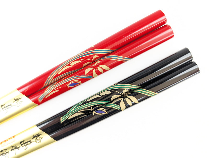 輪島箸 本うるし先乾漆らん2膳入箸 – 漆陶舗あらき 輪島塗 九谷焼 山中