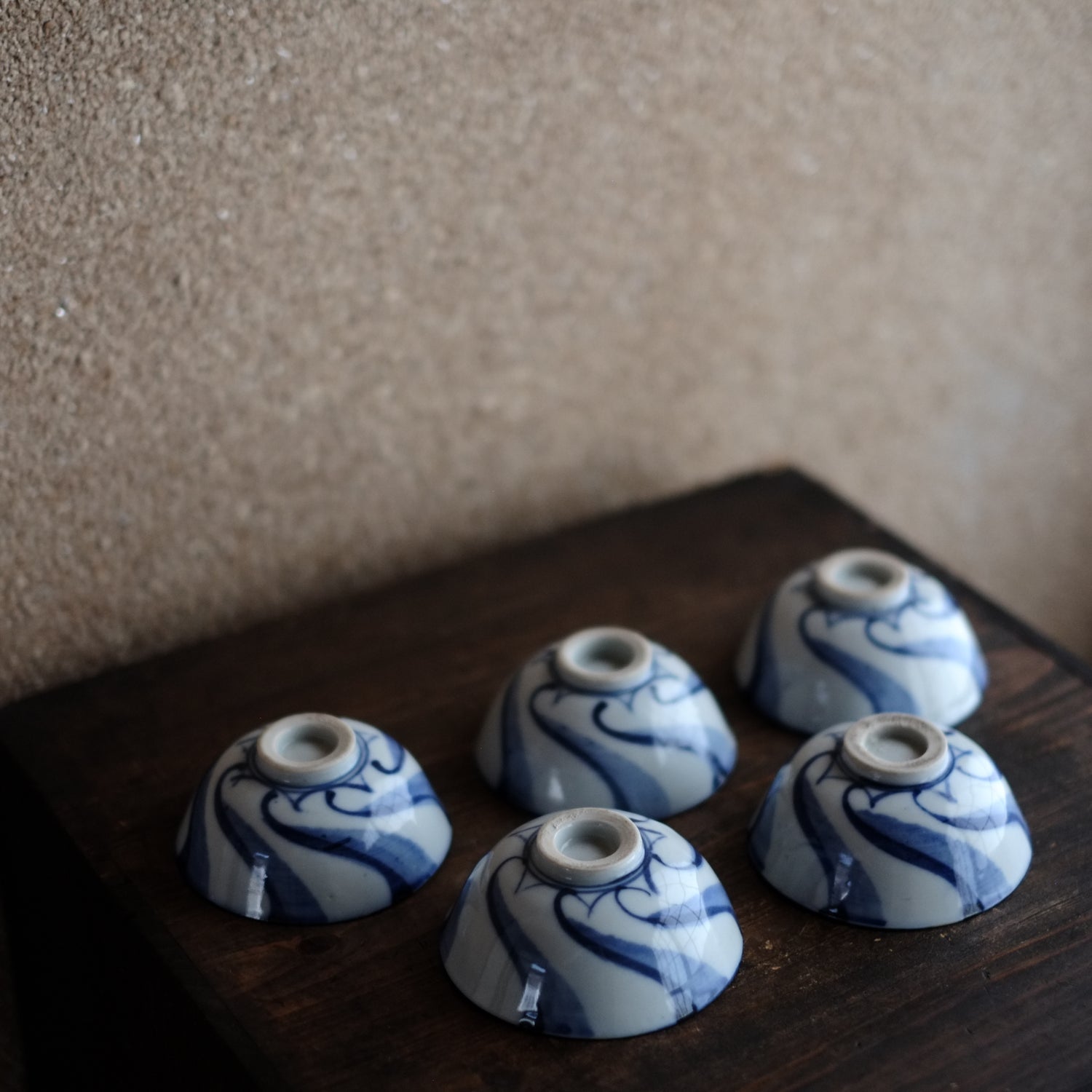 時代 捻文染付汲出茶碗 煎茶碗 小鉢（明治時代） – 逢季荘