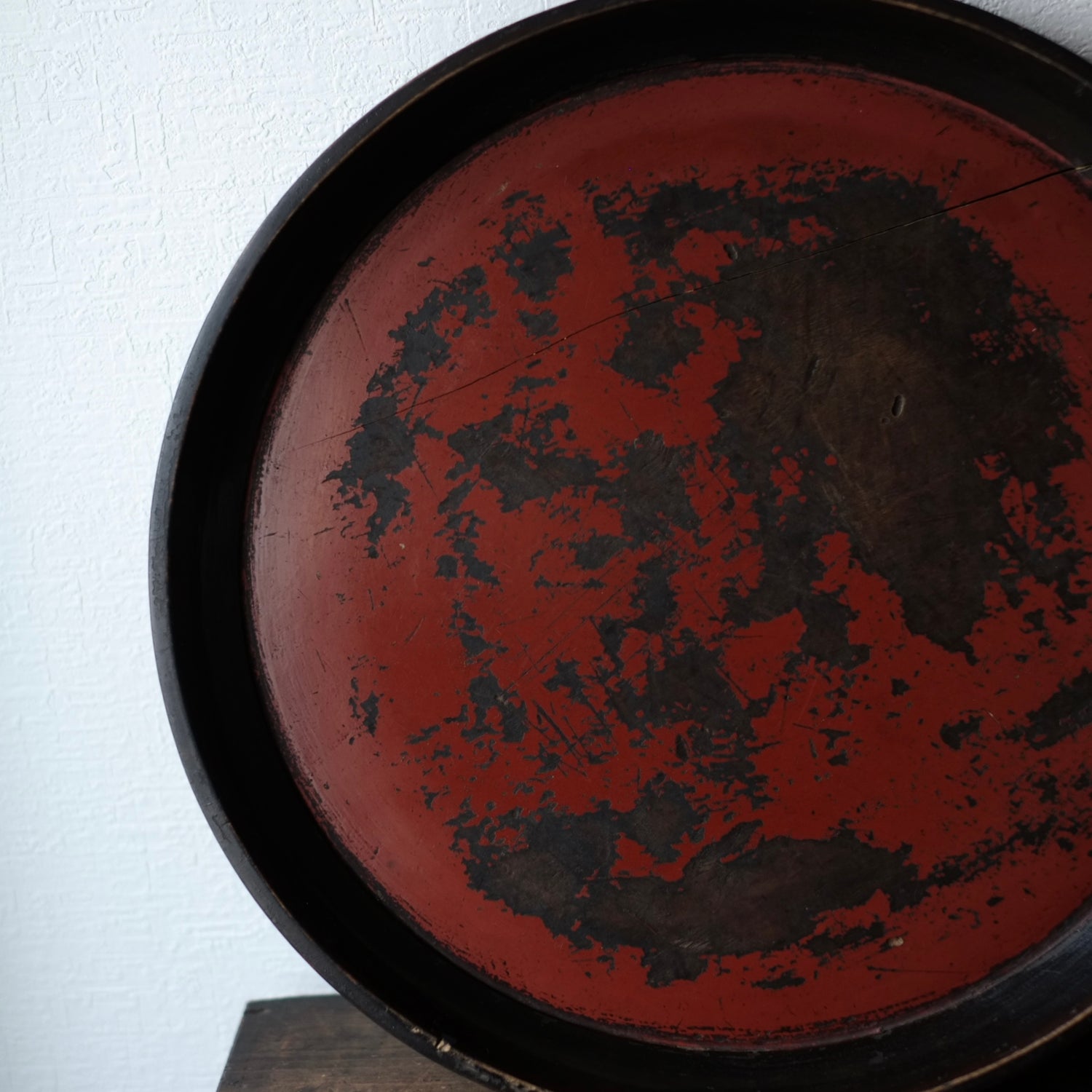 日の丸の様な根来大盆 根来塗り 古美術 仏教美術 古漆器 室町時代 朱く