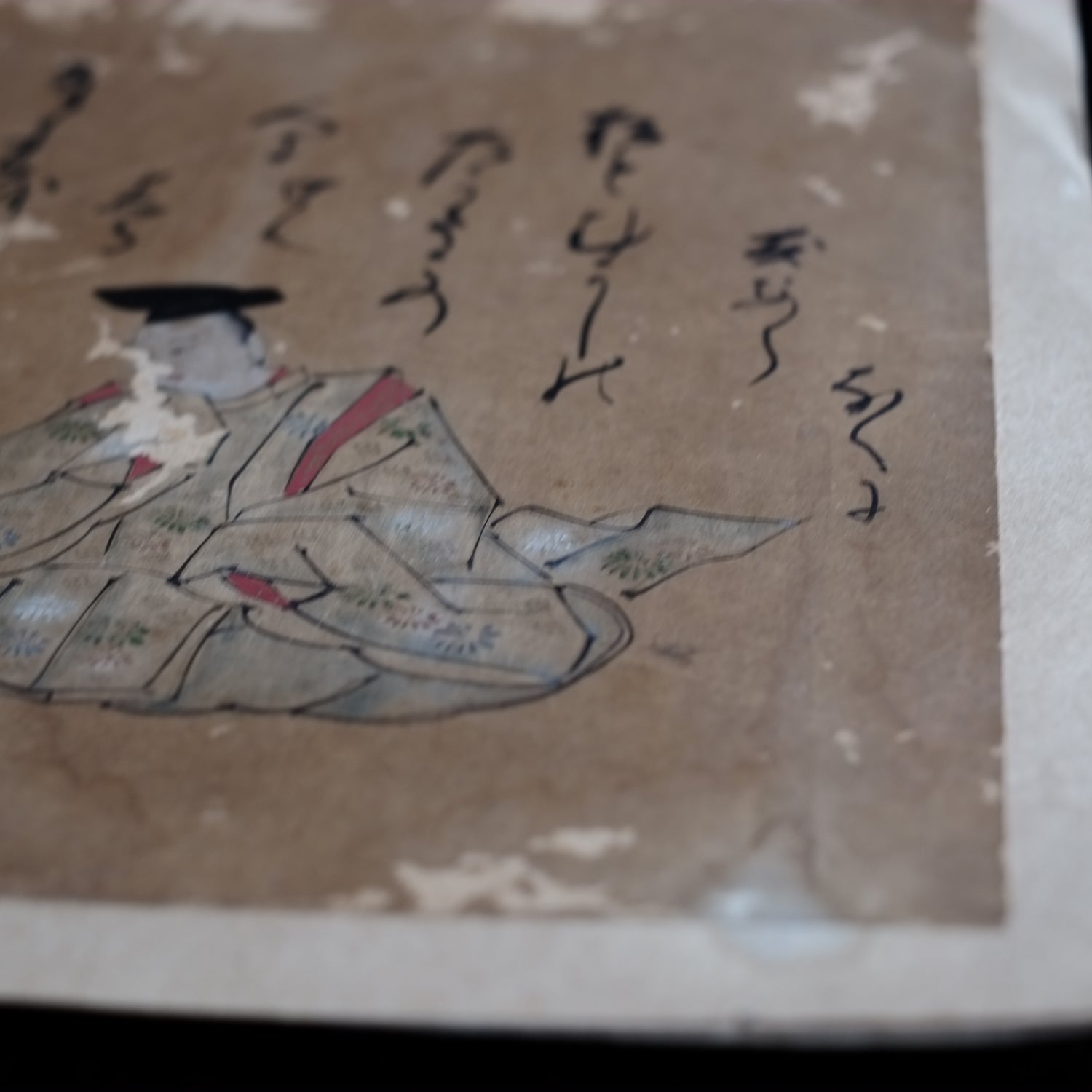 肉筆彩筆 三十六歌仙絵色紙 藤原興風 (江戸時代） – 逢季荘