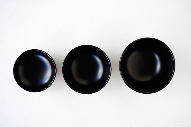 赤木明登 三つ椀/黒 – 雨晴/AMAHARE