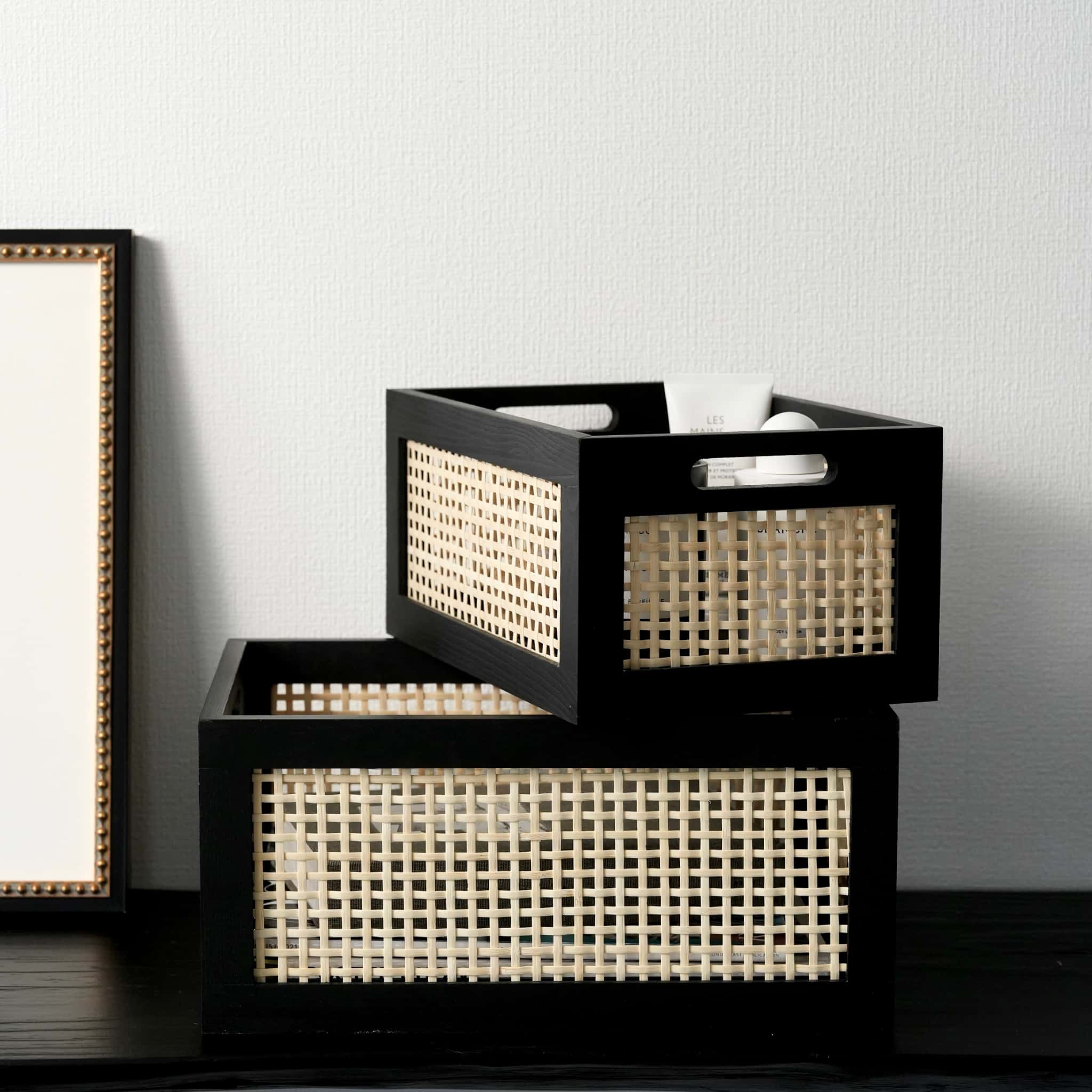 ラタンバスケット2点セット