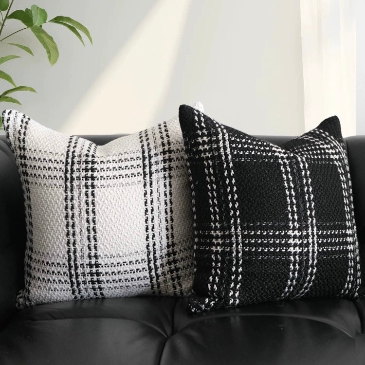 モノトーングレンチェック クッションカバー