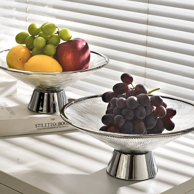 シルバー×デザインガラス コンポート