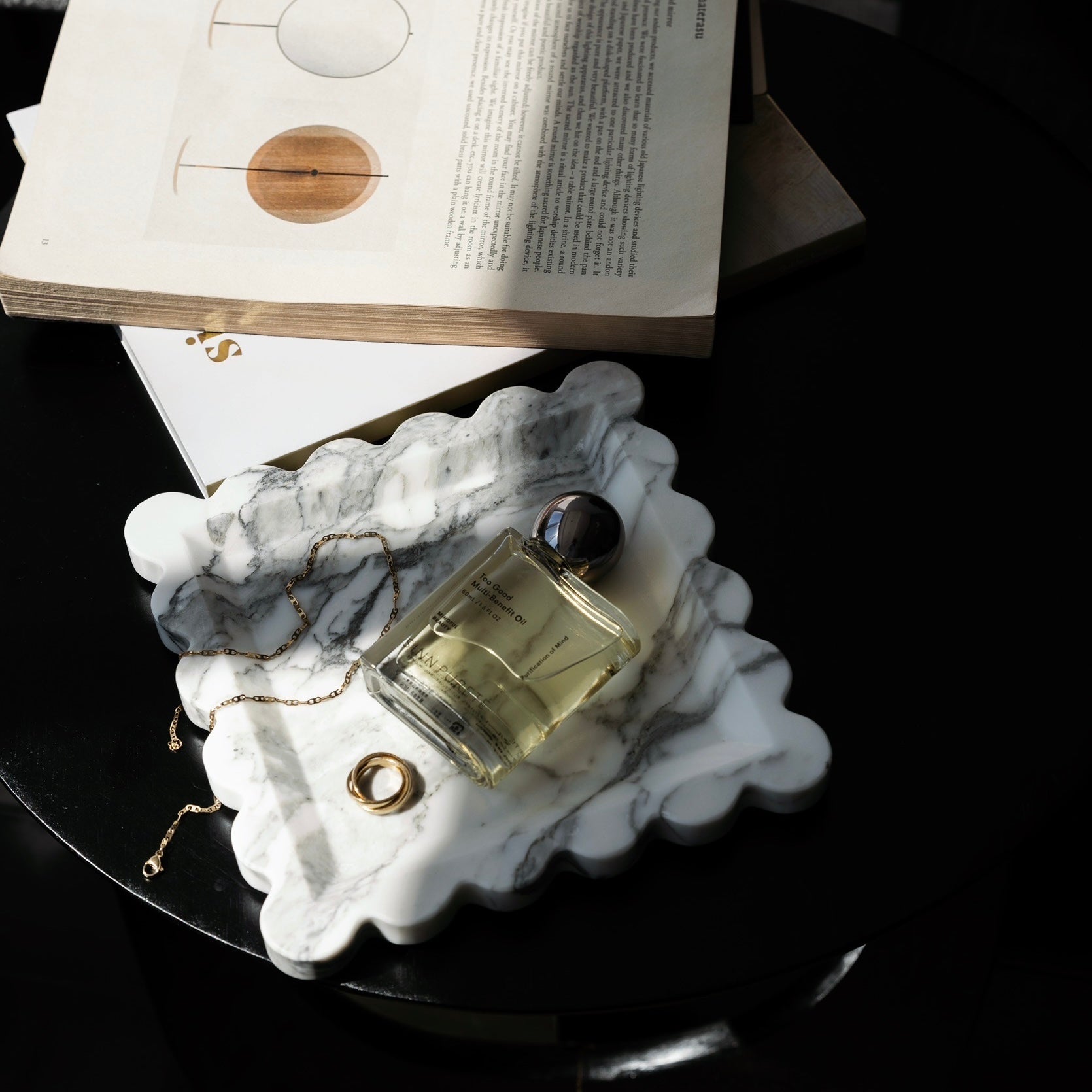 ボラスクエア天然大理石トレイ