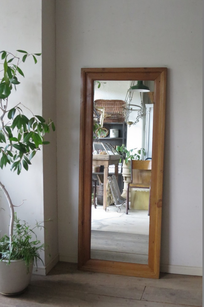 西洋アンティーク 大型ミラー オールドパイン 全身鏡 姿見 | antiques