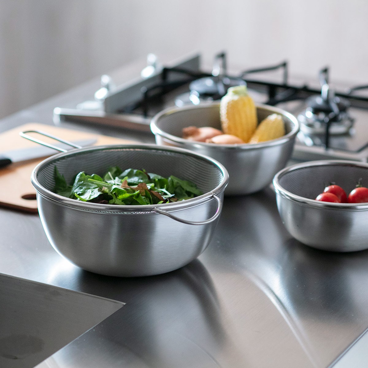 にちにち道具】ざる・ボウル ステンレス手付きざる 19.5cm | ABC