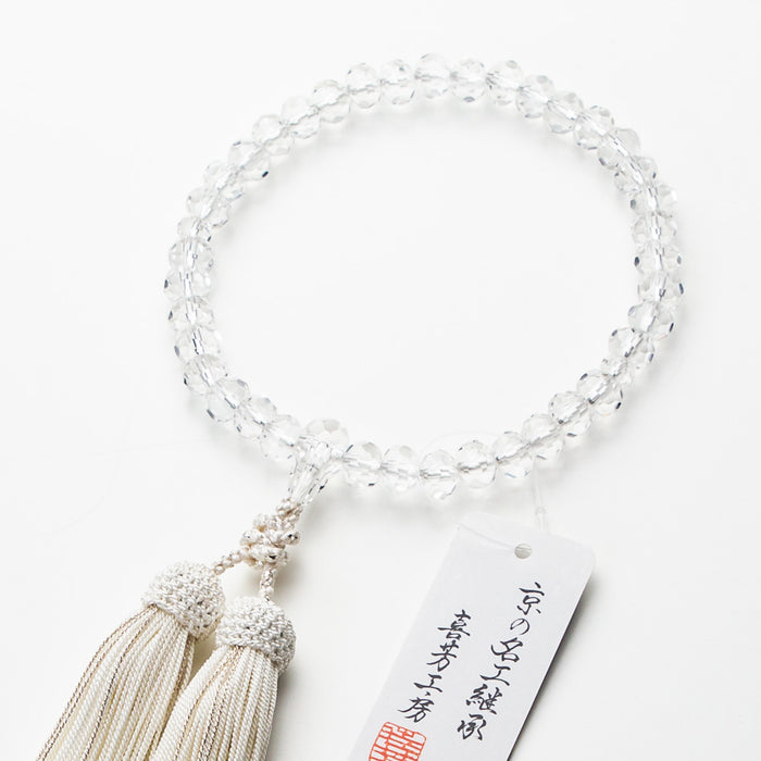 数珠 女性用 本水晶みかん玉48面切子 共仕立 正絹房 — 仏壇・仏具専門