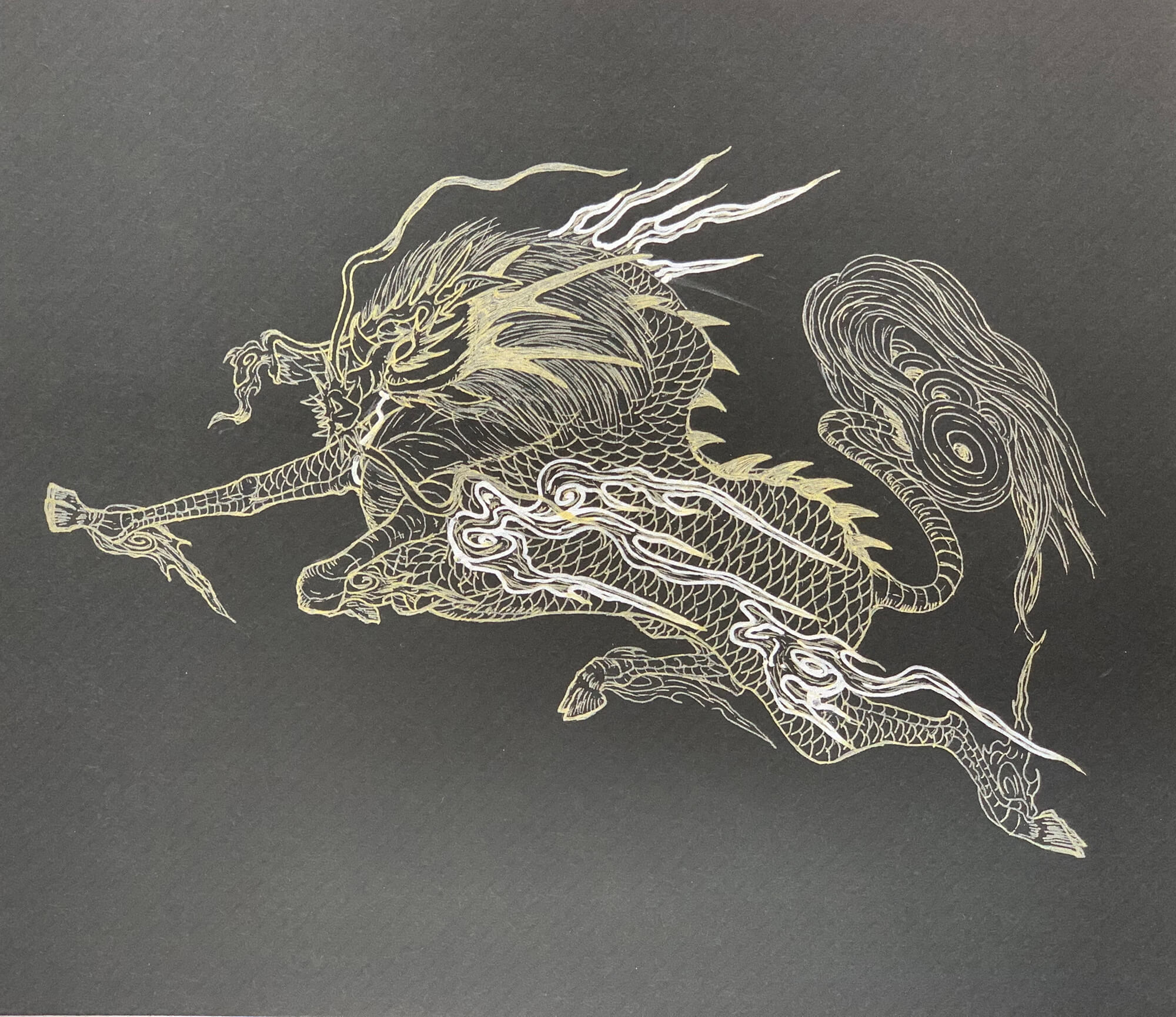 展示用絵画：麒麟 [作者:とび] – CANVAZ.ART SHOP