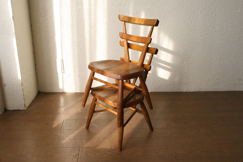 アーコールErcolスタッキングチェア(ホワイトドット)｜アンティーク