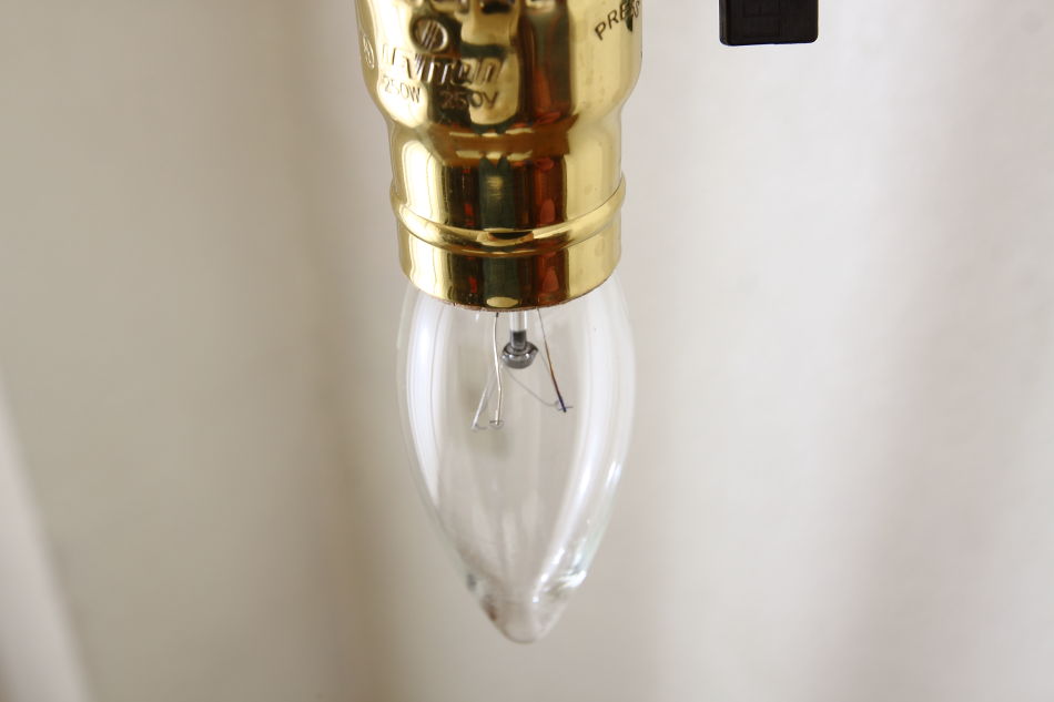 レビトンLEVITON キーターンノブ ブラスE26ソケットランプ