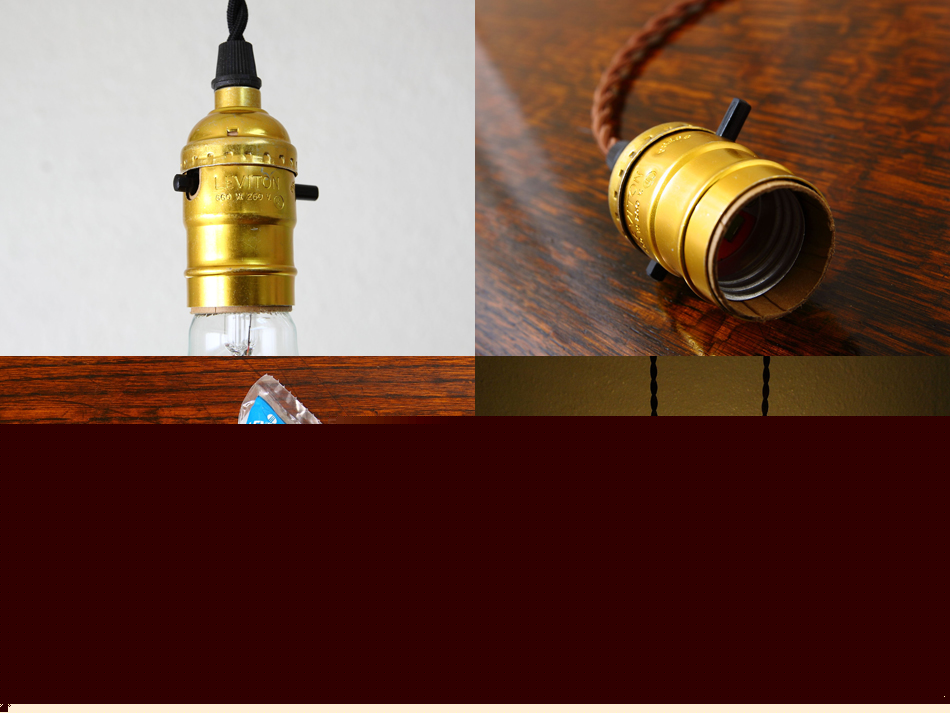 レビトンLEVITON プッシュスルー ブラスE26ソケットランプ