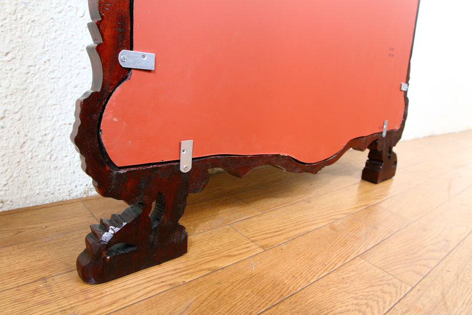 ヴィクトリアンスタイル マホガニーウォールミラー｜アンティーク家具