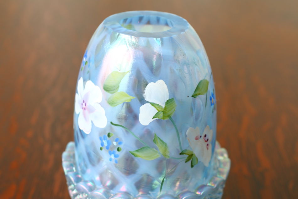 Fentonフェントン ブルー&オパールセント イリデッセンスガラス