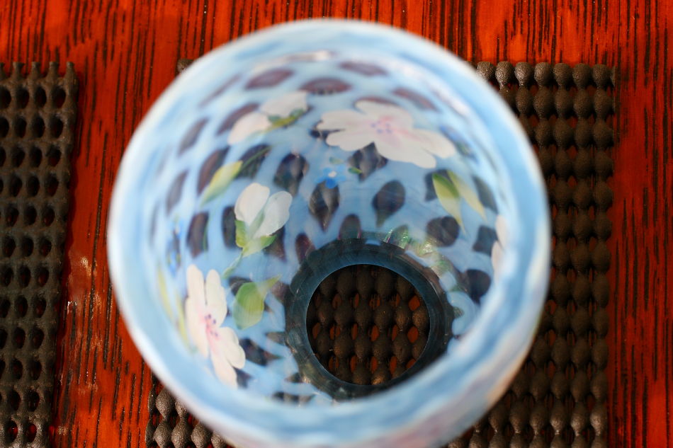 Fentonフェントン ブルー&オパールセント イリデッセンスガラス