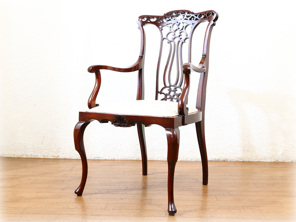 トップクオリティ エドワーディアン マホガニーアームチェア