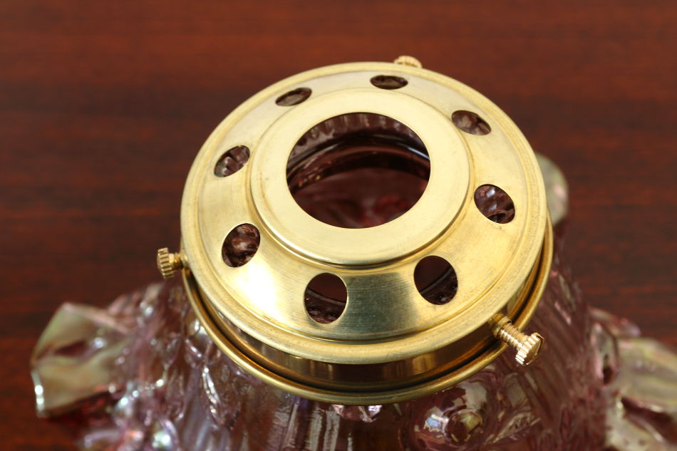 オールドフェントンFenton ローズピンクガラスランプシェード