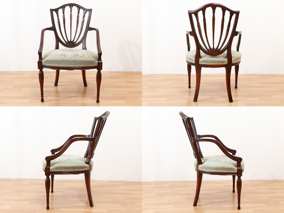 スーパークオリティ マホガニー ヘップルホワイトスタイル シールド