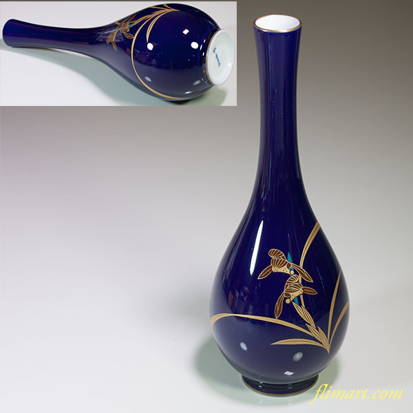 香蘭社瑠璃蘭鶴首花瓶 | 和食器リサイクル通販専門店フリマート