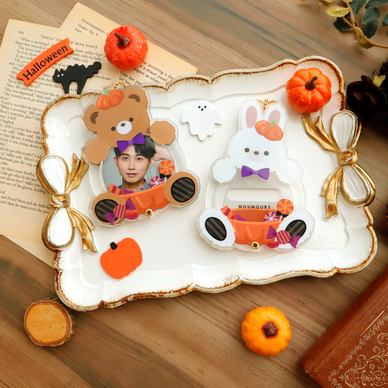 缶バッジアクリルフレーム アニマル ハロウィン ヴァンパイアこうもり