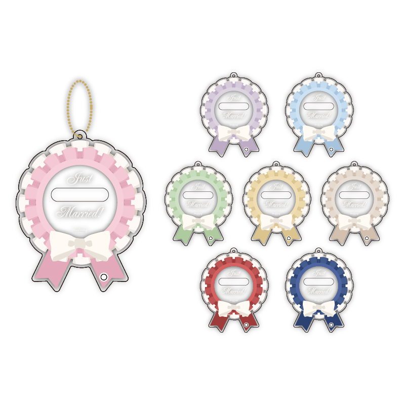 缶バッジアクリルフレーム ウェディングロゼット ブルー| FUKUYA