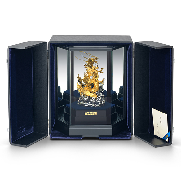 純金置物 「瑞雲昇龍(大)」 (純プラチナ宝珠付)＜大淵光則原型作