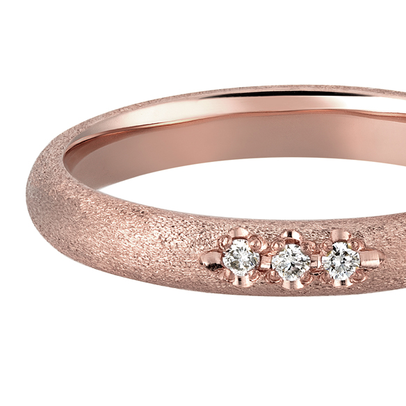 K18 カラーゴールドリング〕K18 リング ピンクゴールド (幅約2.8mm