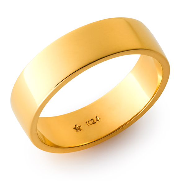 純金 平打リング（幅約5mm） | 高品質 金・プラチナ