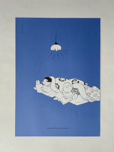 サザエさん B2ポスター カツオとワカメ（群青） – 長谷川町子美術館