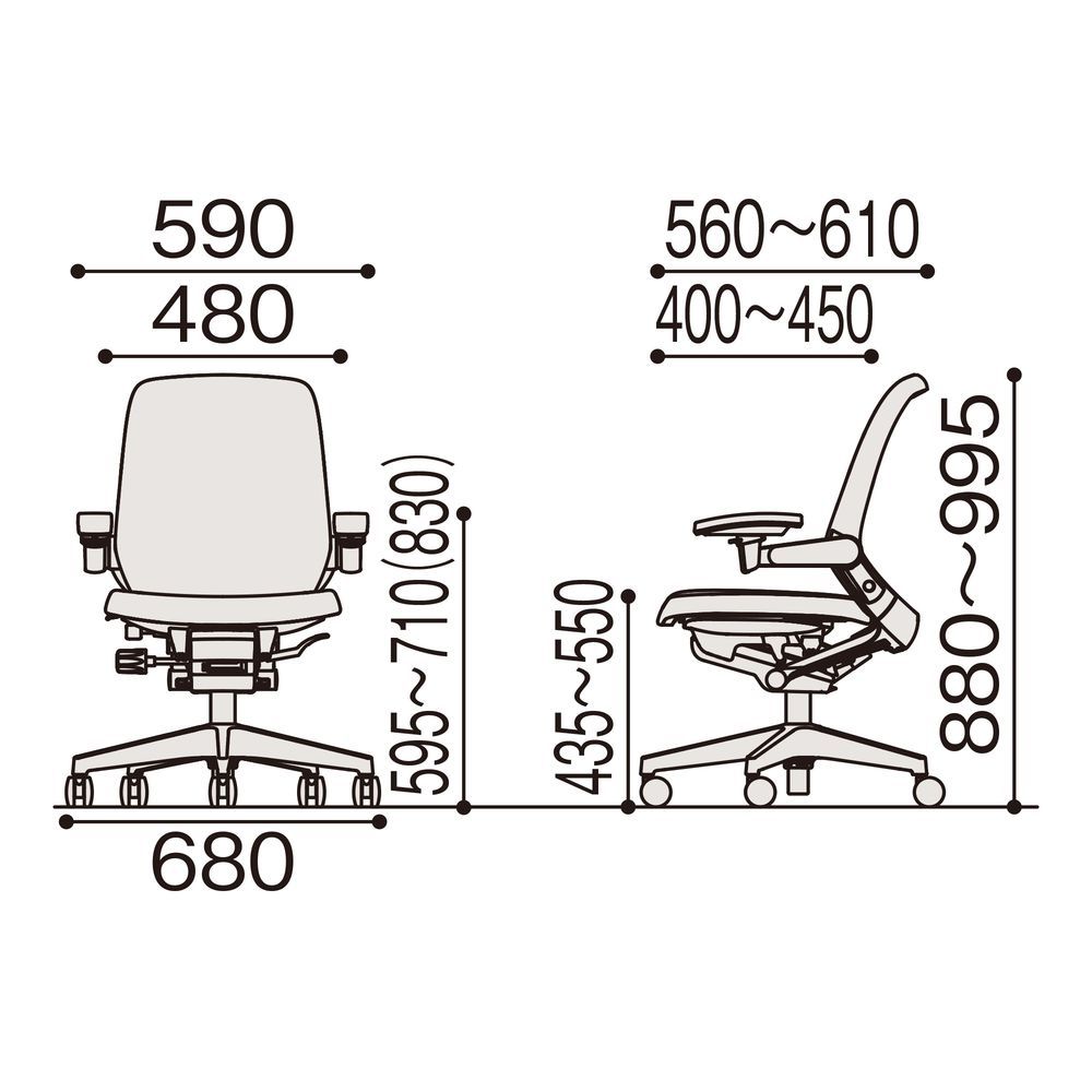ノートチェア 背: 座: KJ-187JV1T1T1C｜オフィスチェア｜イトーキ公式