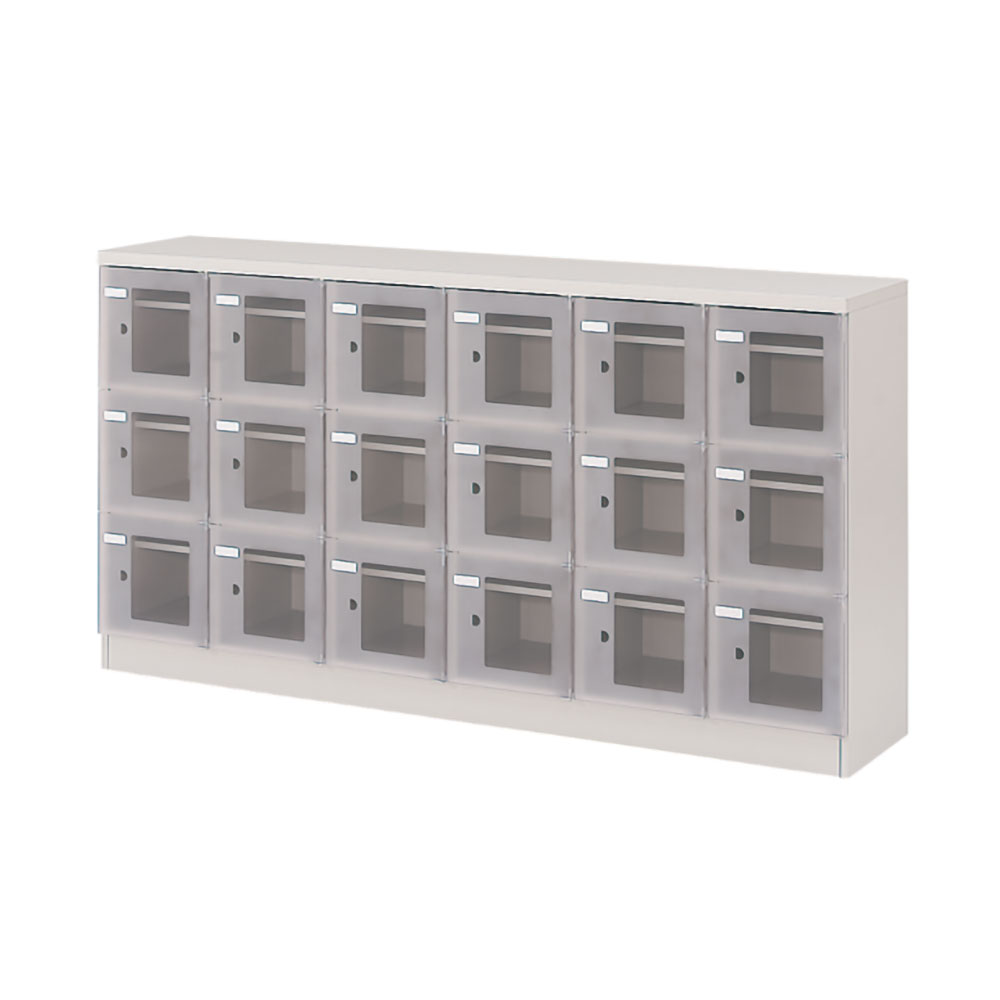 シューズボックスDS 扉付タイプ 18人用 HDS-8963TB-WECW｜オフィス収納