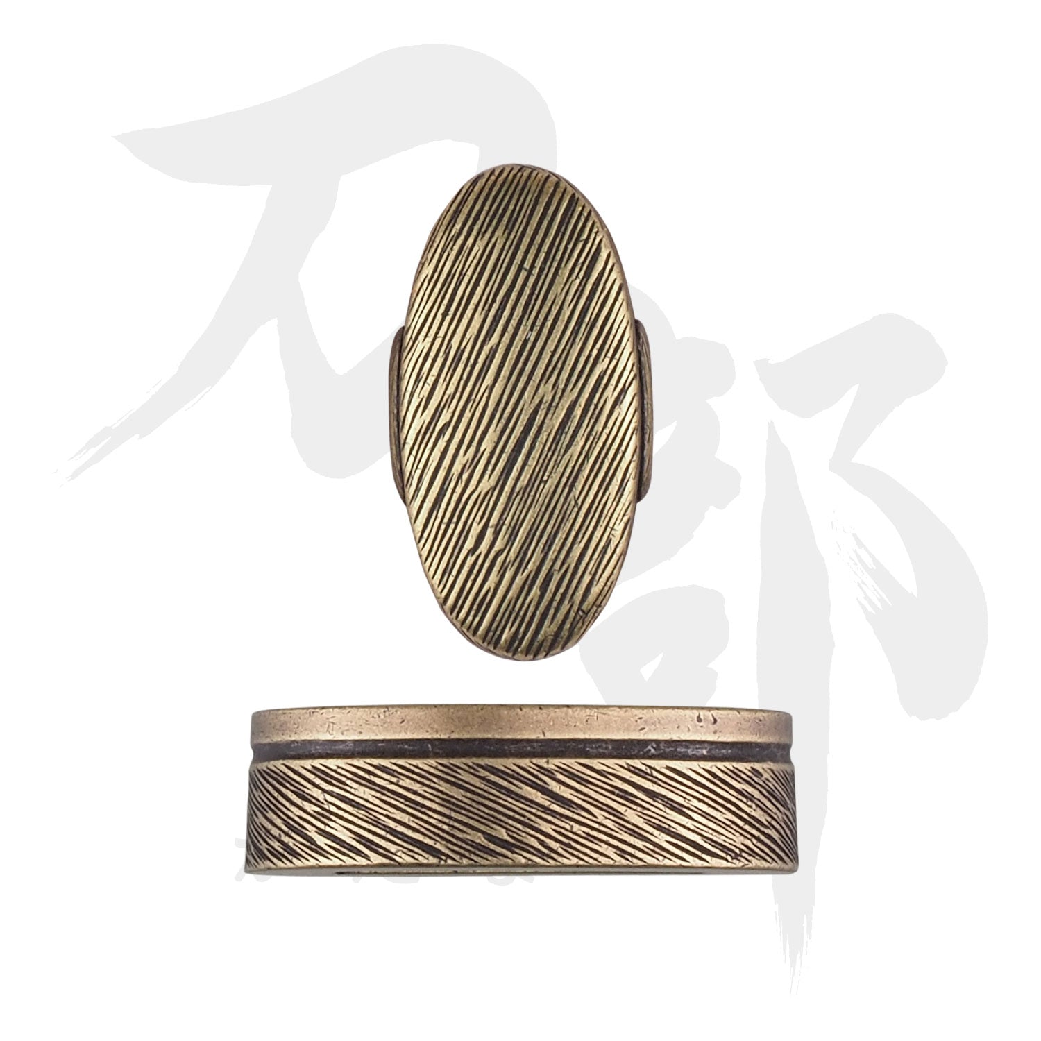 真鍮地 京天正図縁頭｜現代物金具の販売 刀部 かたなべ – 刀部