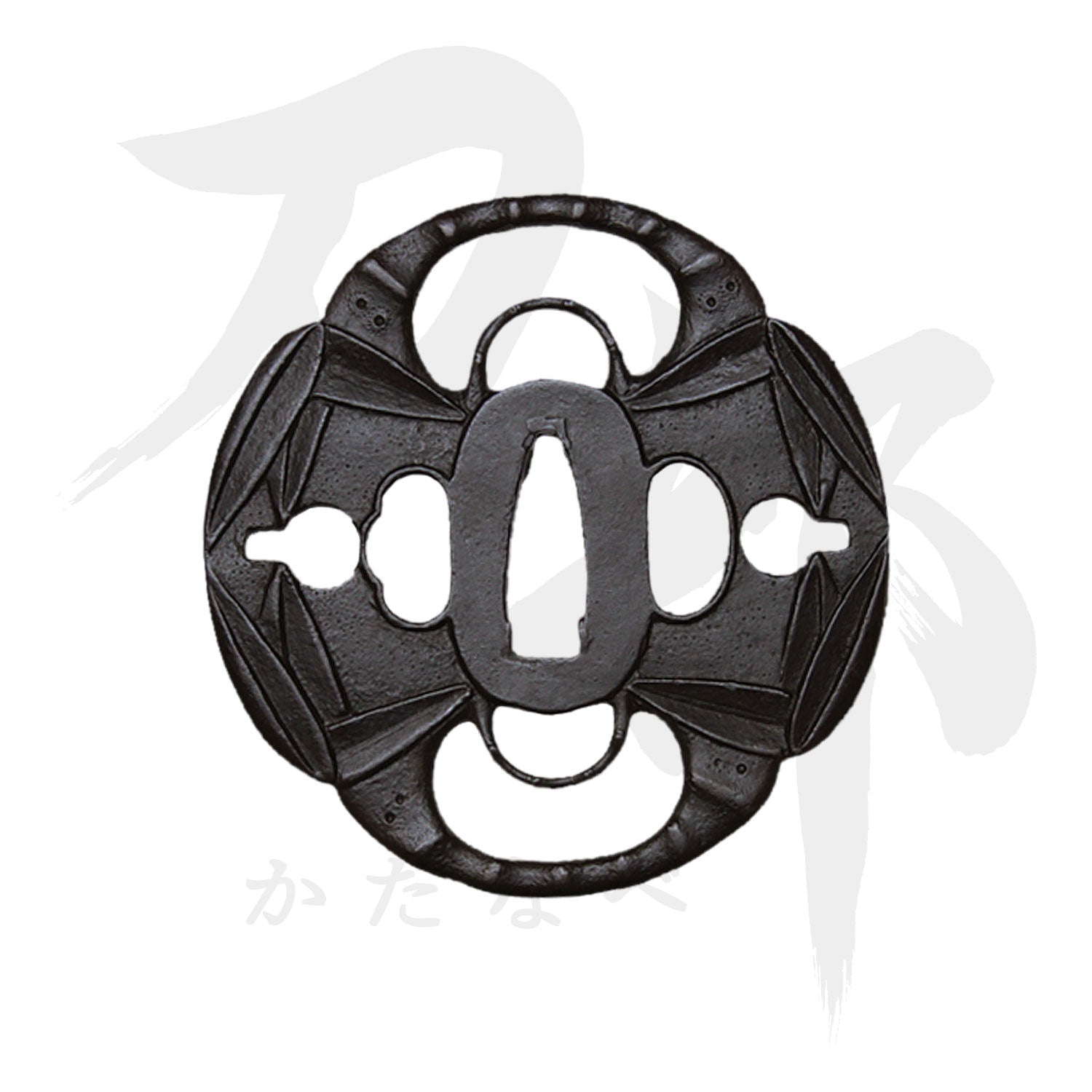 鉄地 笹図鍔｜現代物金具の販売 刀部 かたなべ – 刀部オンラインショップ