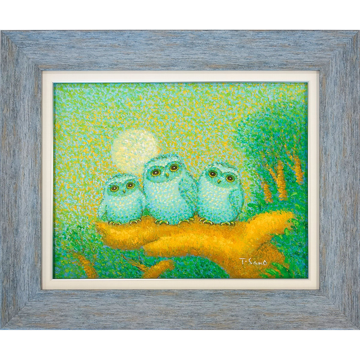 楽天市場】「聖夜のふくろう(2羽)」佐野千恵子 サムホールサイズ油彩