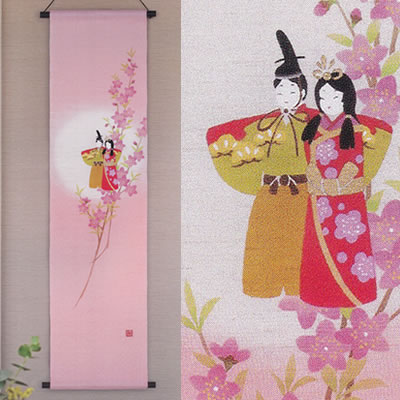 楽天市場】椿座謹製 古布 創作 押絵タペストリー 雛人形 お雛飾り お