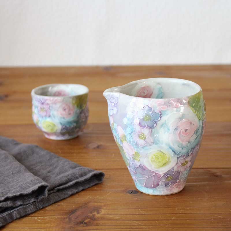 楽天市場】【彩優花 片口】瀬戸焼 和食器 食器 片口徳利 片口注器 酒器