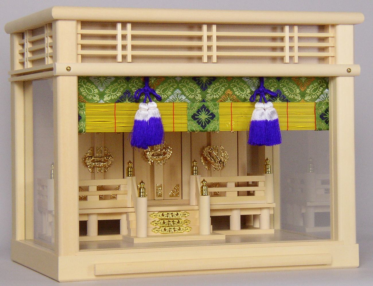 楽天市場】五社 神棚 ガラス扉 スライド棚付 箱型 27号(幅80)尾州 桧