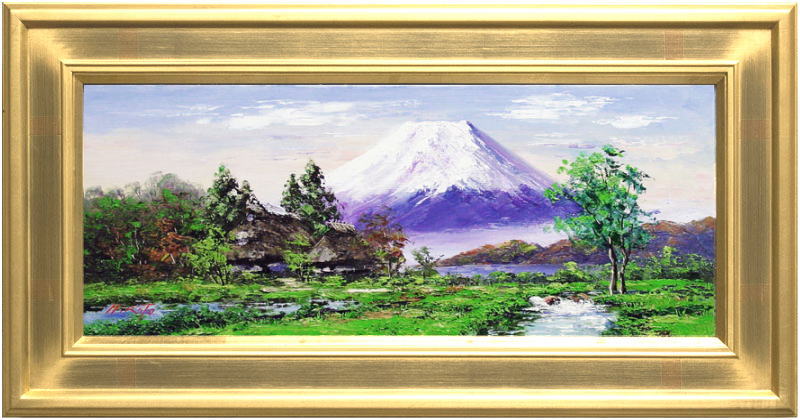 楽天市場】西村拡人「赤富士」油絵・油彩画 F4 ( 4号 ) : 内田画廊