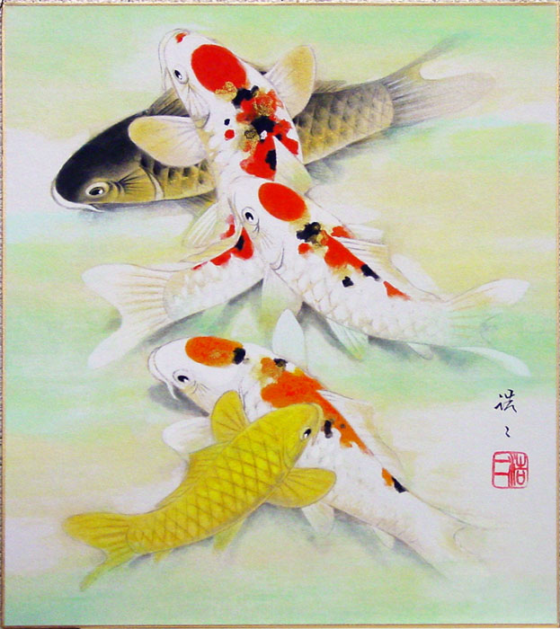 楽天市場】小松 均「赤絵皿に鯉之図」 日本画15号 : 小野画廊