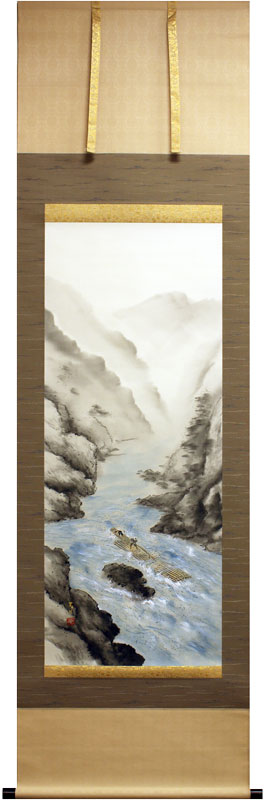 楽天市場】三宅英斎『川蝉』掛軸(尺五立) : 内田画廊