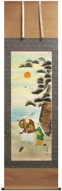 楽天市場】国井幸雪 「 武者 」 掛軸 ( 尺八立) : 内田画廊